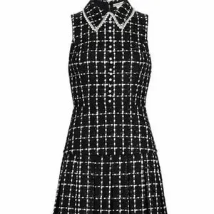 【ALICE + OLIVIA】Ellis Pearl Crochet Dress - Black Ellis Tweed Mini Dress In Black | Alice + Olivia